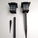 Pack X2 Luces Solares Con Energia Solar Jardín Impermeables Negro