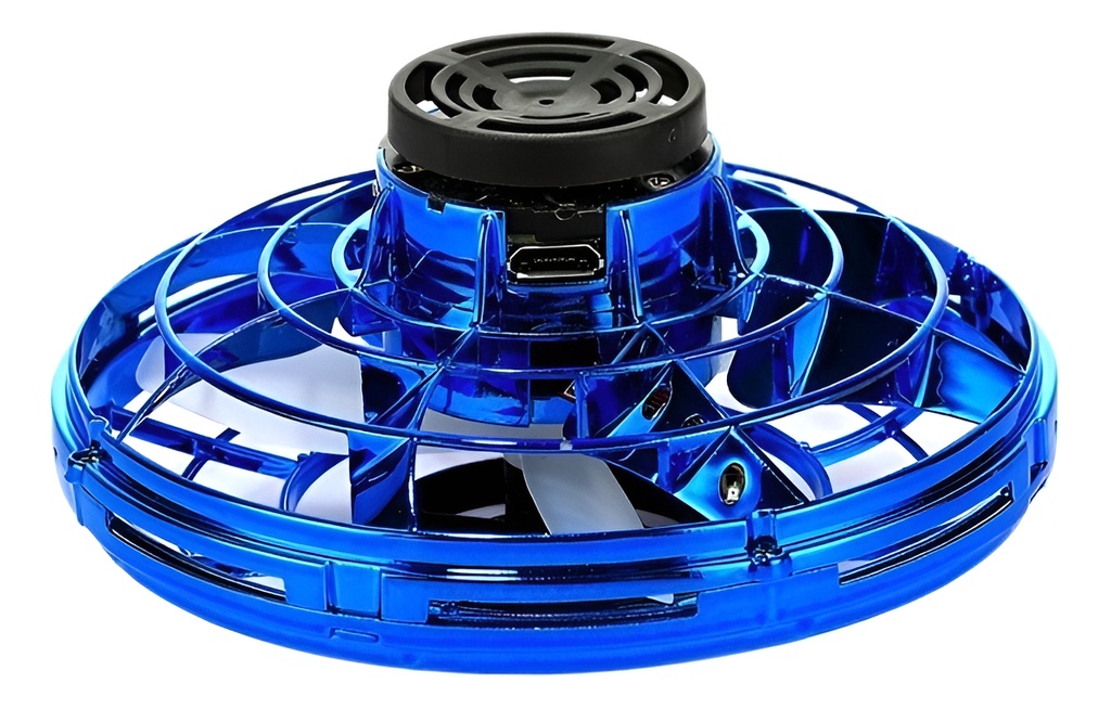 Mini Dron Ufo Giratorio Flotante Con Luces Led Azul