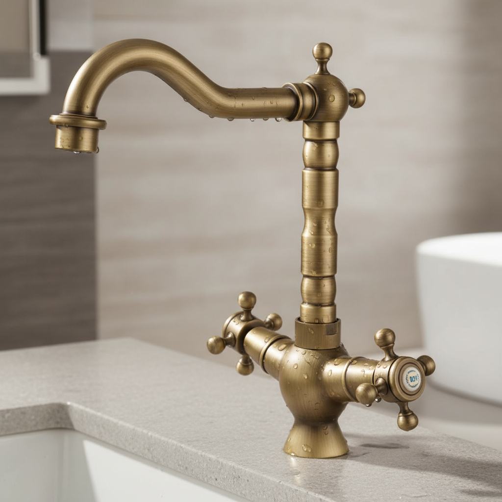 Grifería Canilla De Baño Vintage Oem Elegante Y Funcional - Dorado Oscuro - Cromado