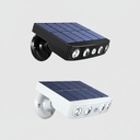 Luz Solar 4 Led Potente Exterior Con Sensor Movimiento Pared Negro