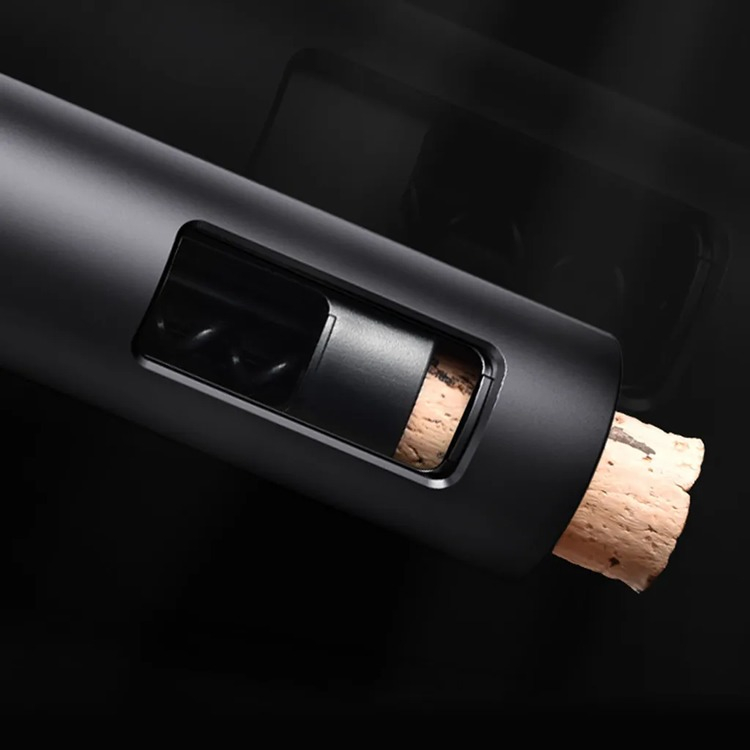 Destapador De Botellas Set Sacacorchos + Cortador De Foil Negro