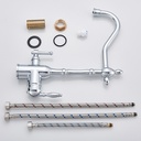 Grifo Canilla De Cocina 3en1 Con Filtro Purificador De Agua Dorado Oscuro Brillante