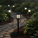 Pack X2 Luces Solares Con Energia Solar Jardín Impermeables Negro