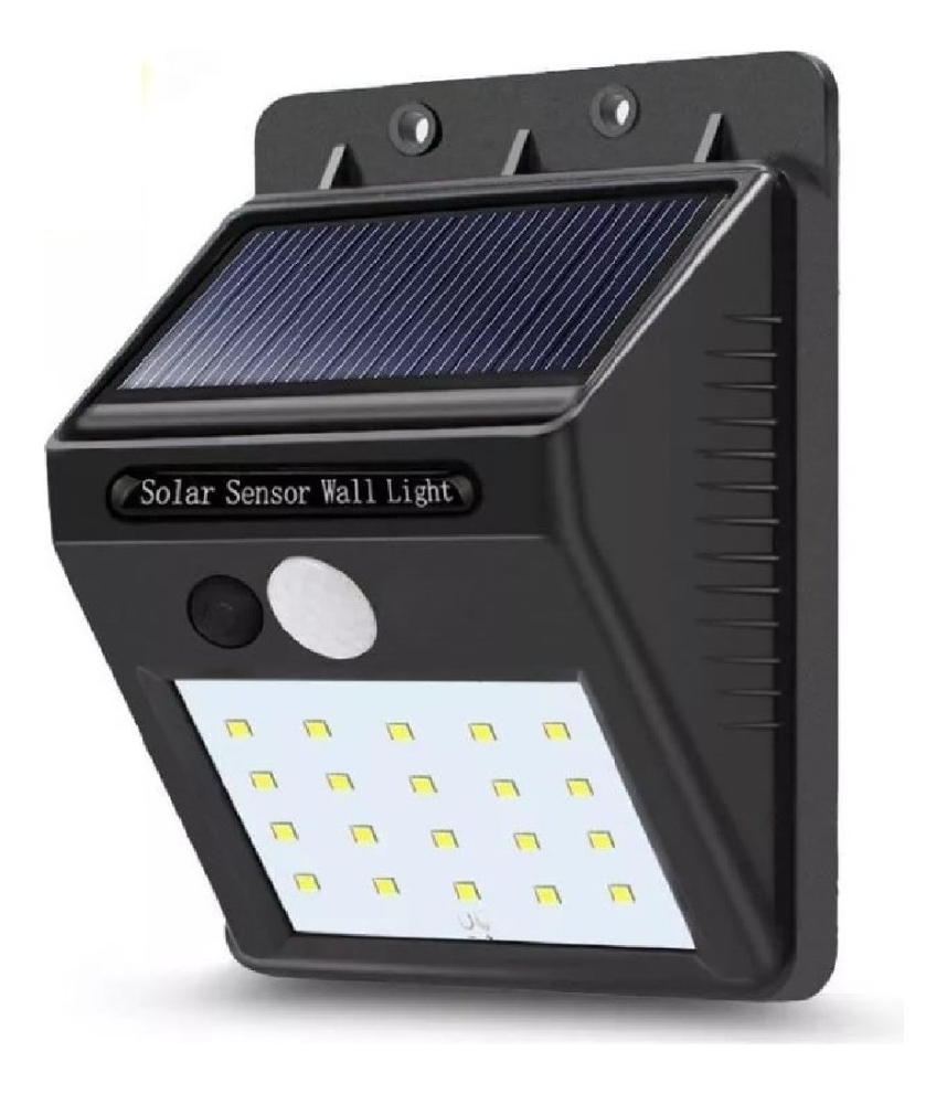 Luz Exterior Solar Reflector Aplique Pared Sensor Movimiento Color De La Carcasa Negro Color De La Luz Blanco Frío