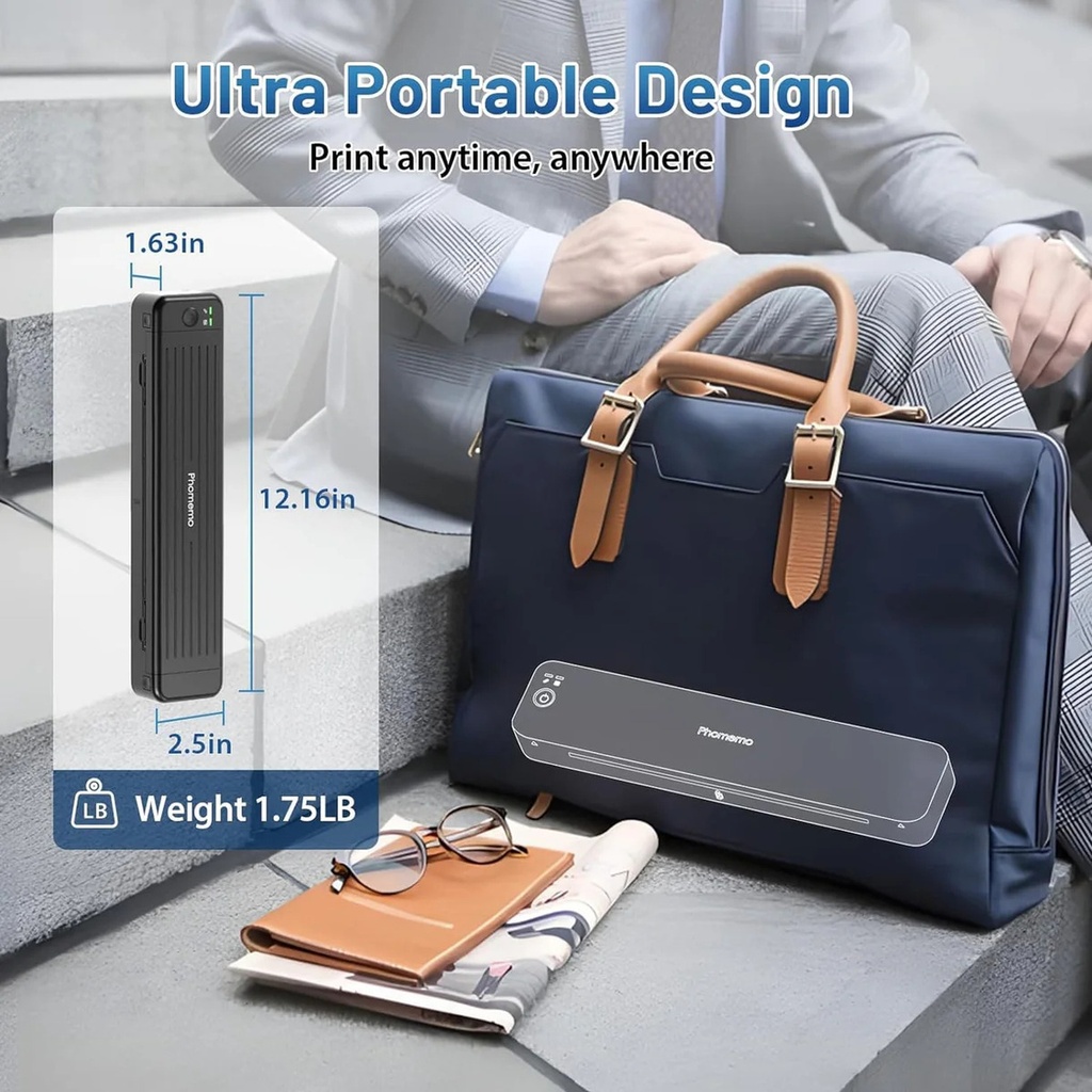 Impresora Portátil Phomemo P831 Térmica Sin Tinta 300dpi - Negro