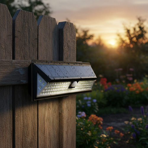 Lámpara De Pared Ip65 90led Luz Blanca 5000k Negro